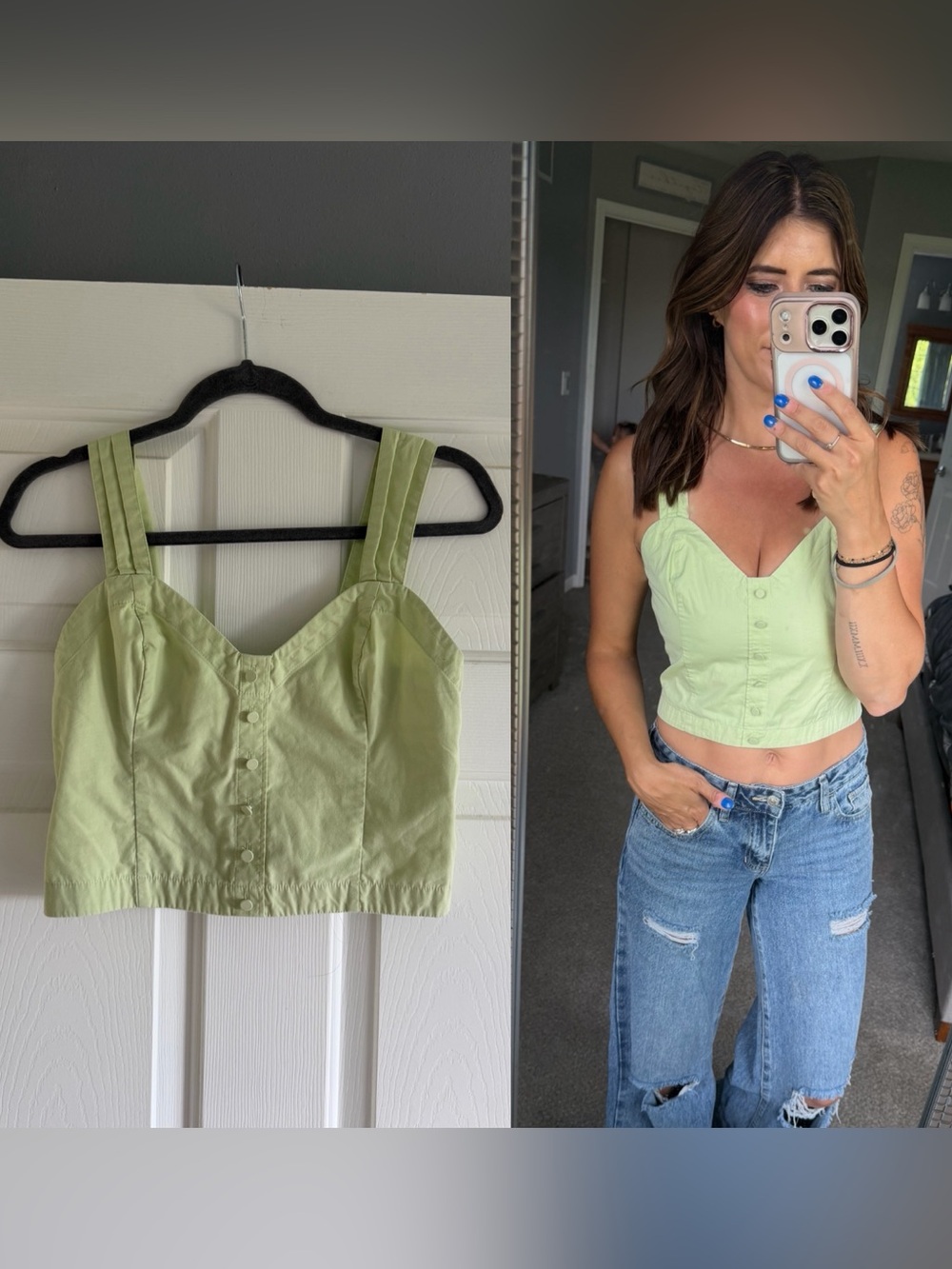 Abercrombie Light Green Crop Tank